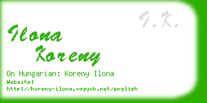 ilona koreny business card